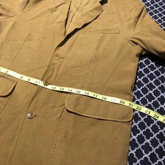 Territory Ahead Blazer Jacket Mens Medium Silk Blend 3 Button Brown X34